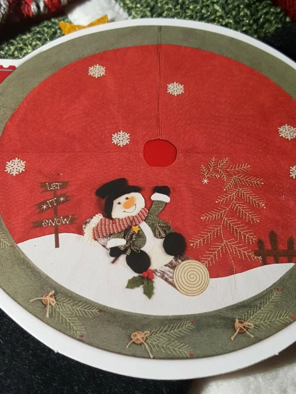 Reindeer Or Snowman Christmas Tree Skirt 3D 48